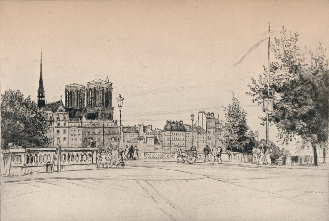 Wieże Notre-Dame, 1915 autorstwa William Walker