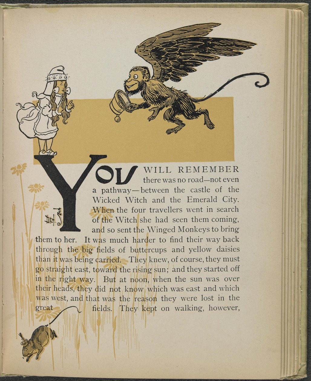 Ilustracja z książki "Cudowny Czarnoksiężnik z Krainy Oz" autorstwa Lymana Franka Bauma autorstwa William Wallace Denslow