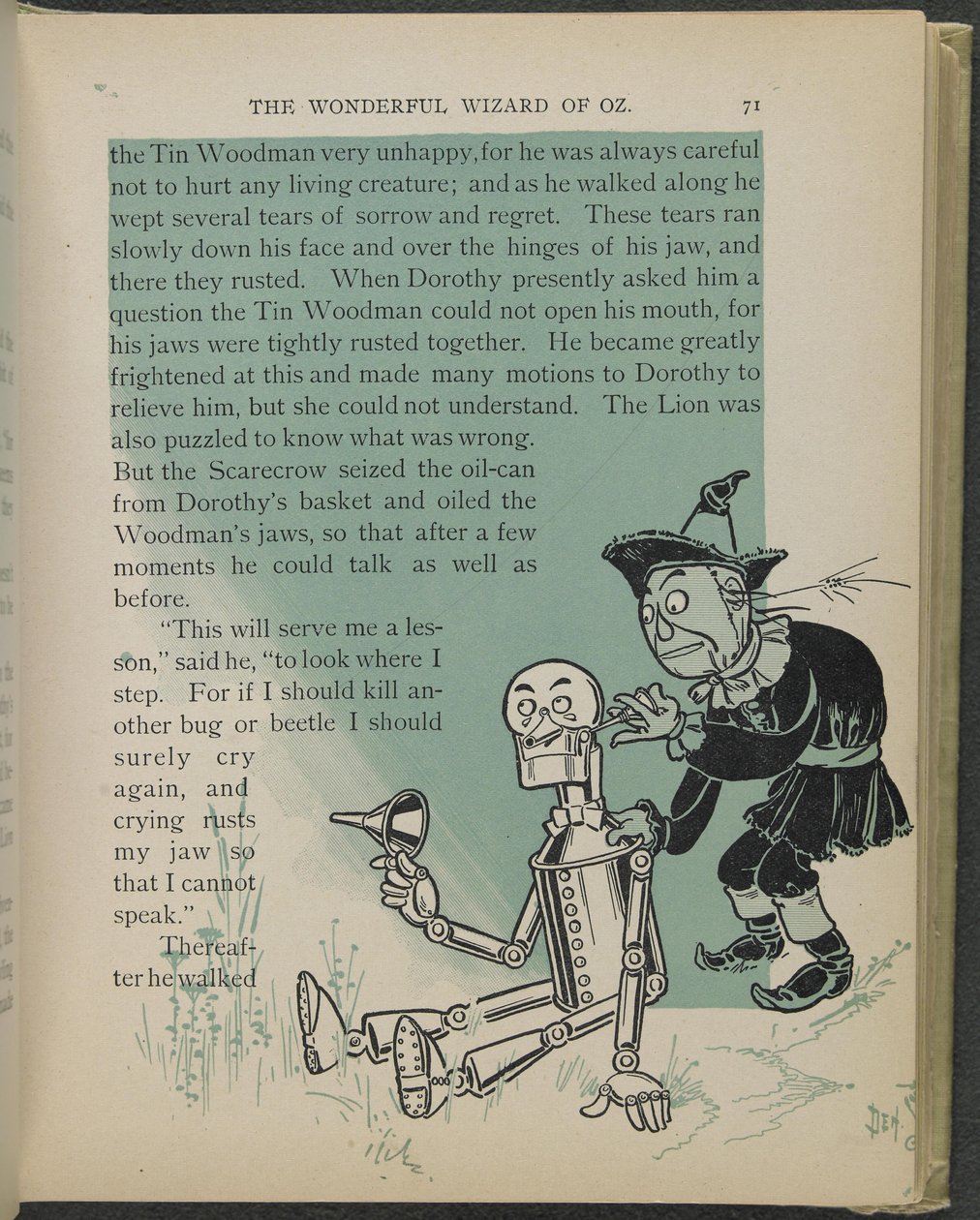 Ilustracja z książki "Cudowny Czarnoksiężnik z Krainy Oz" autorstwa Lymana Franka Bauma autorstwa William Wallace Denslow