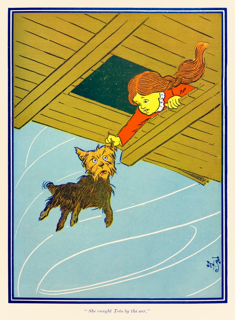 „Złapała Toto za ucho” z „Wspaniałego czarnoksiężnika z krainy Oz” L. Franka Bauma autorstwa William Wallace Denslow