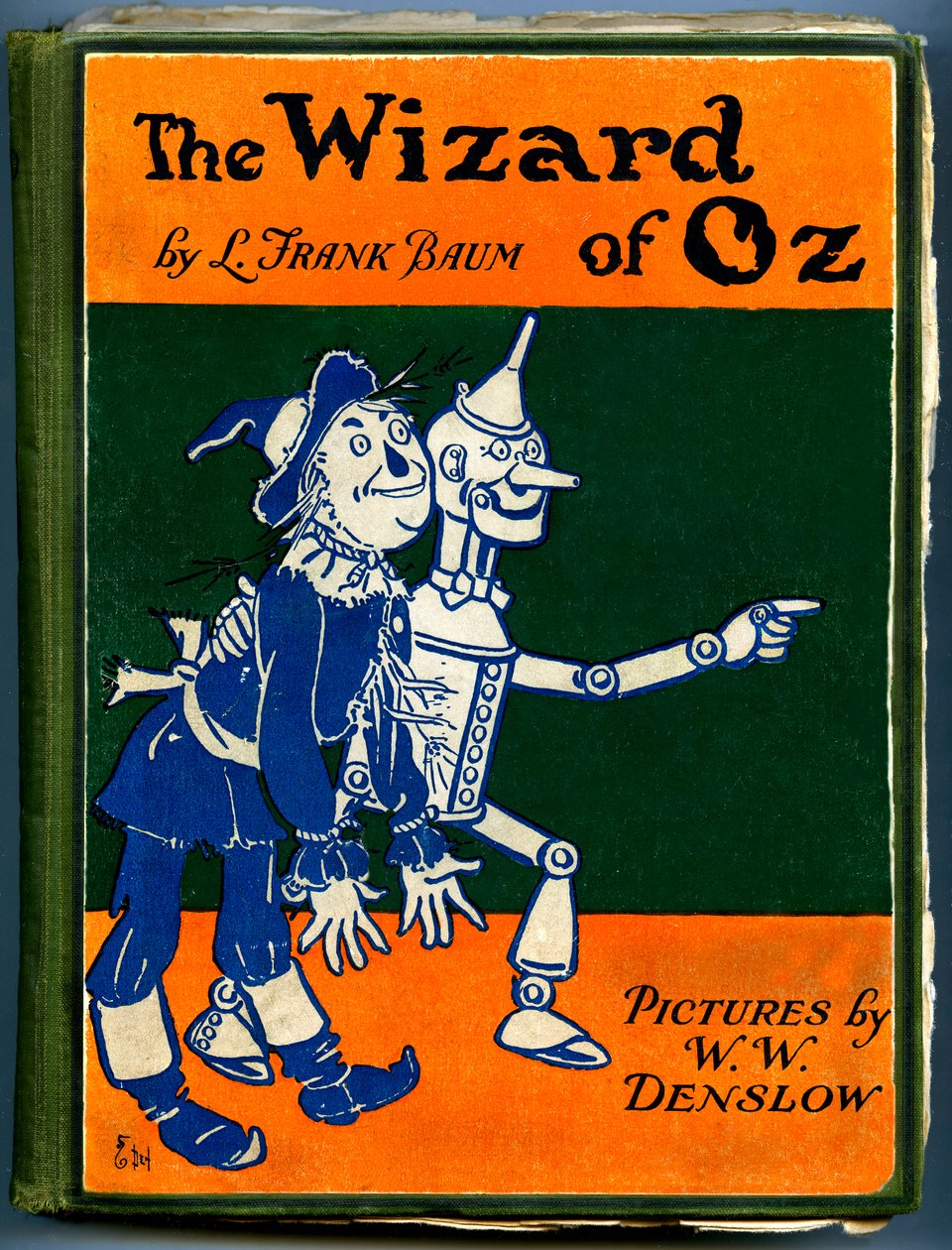 Wspaniały Czarnoksiężnik z Krainy Oz – Czarnoksiężnik z Krainy Oz: okładka starego wydania (z lat 1905-1920) ilustrowanego przez Denslowa, Williama Wallace