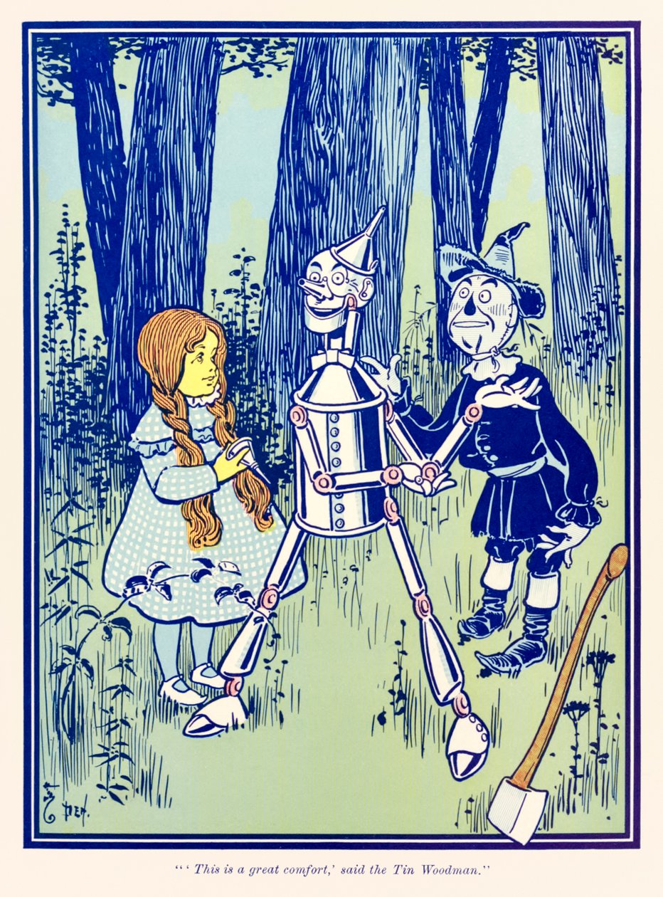 ??To wielki komfort,? powiedział Tin Woodman.? z filmu ?Wspaniały Czarnoksiężnik z Krainy Oz? autorstwa L. Franka Bauma autorstwa William Wallace Denslow
