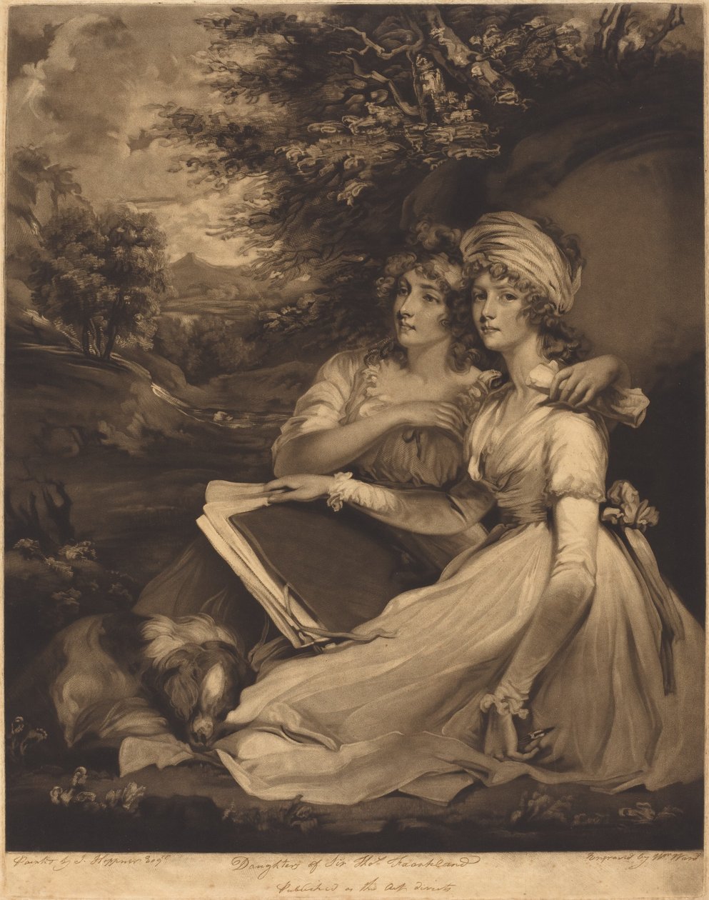 Córki Sir Thomasa Franklanda autorstwa William Ward after John Hoppner