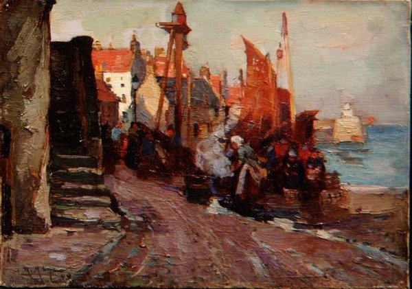 Rozładunek połowu autorstwa William Watt Milne
