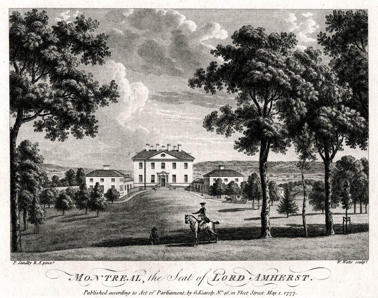 Montreal, siedziba Lorda Amhersta, 1777 autorstwa William Watts