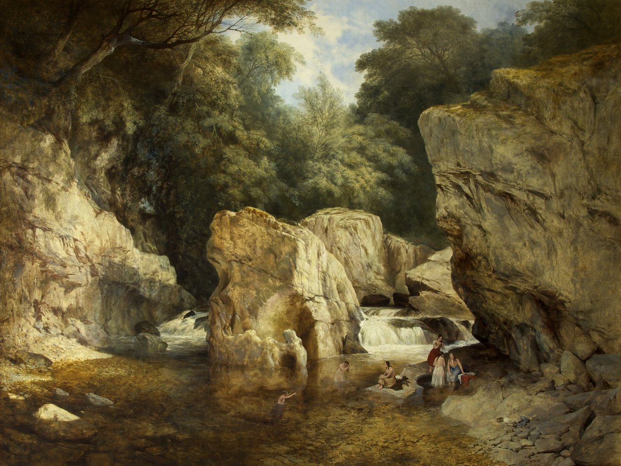 Scena w północnej Walii, c.1846 (olej na płótnie) autorstwa William West