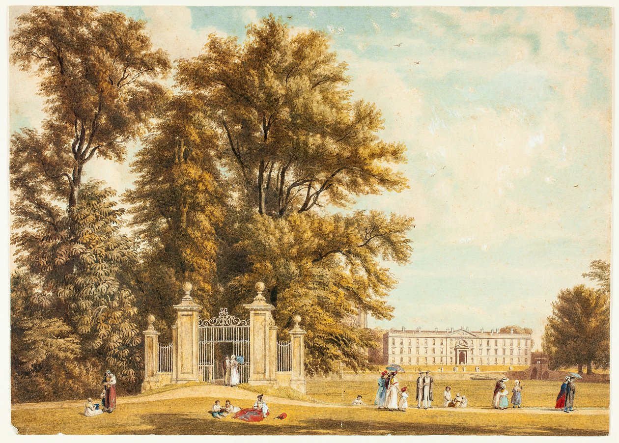 Wejście do alei z Clare Hall Piece, Cambridge autorstwa William Westall