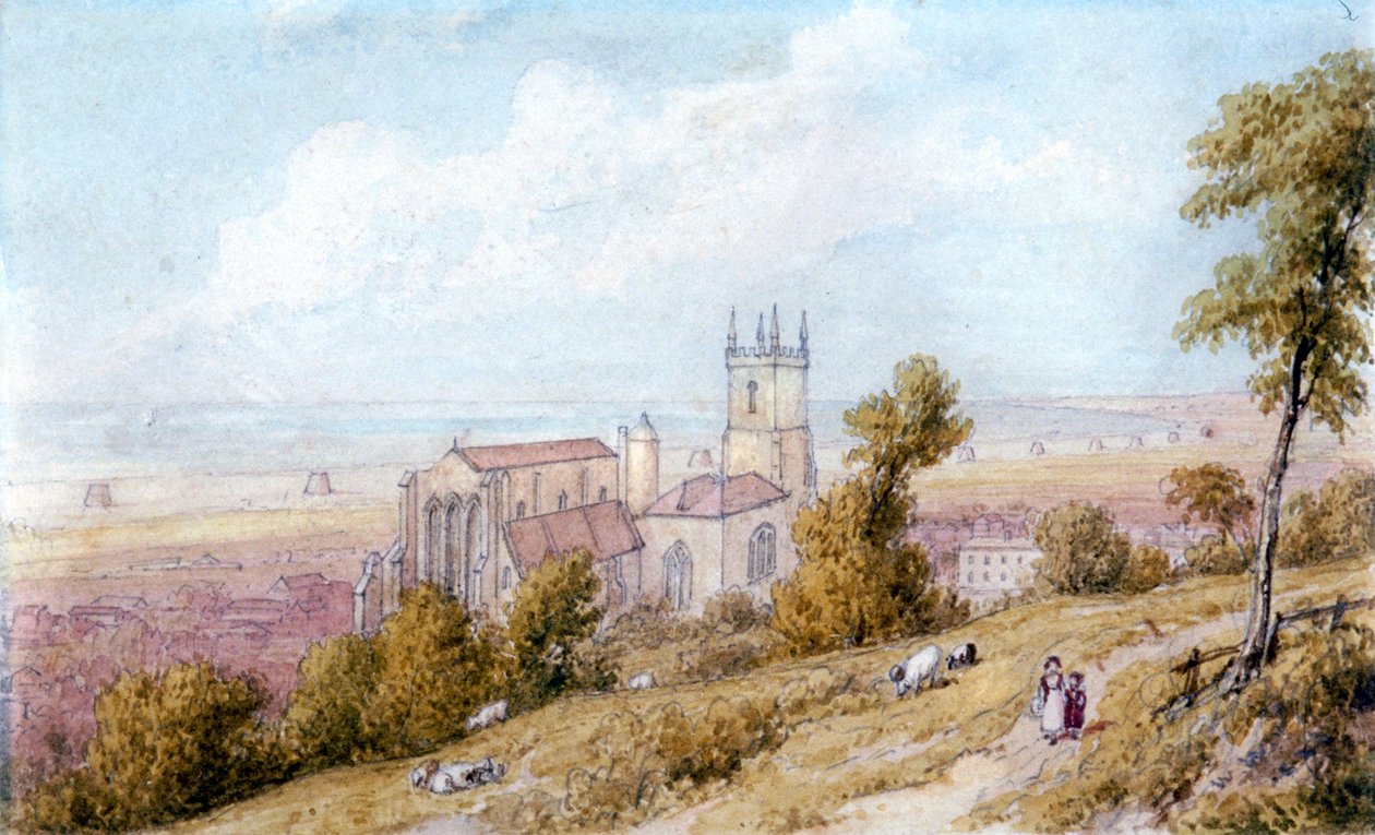 „Hythe Church and Martello Tower”, XIX wiek. autorstwa William Westall