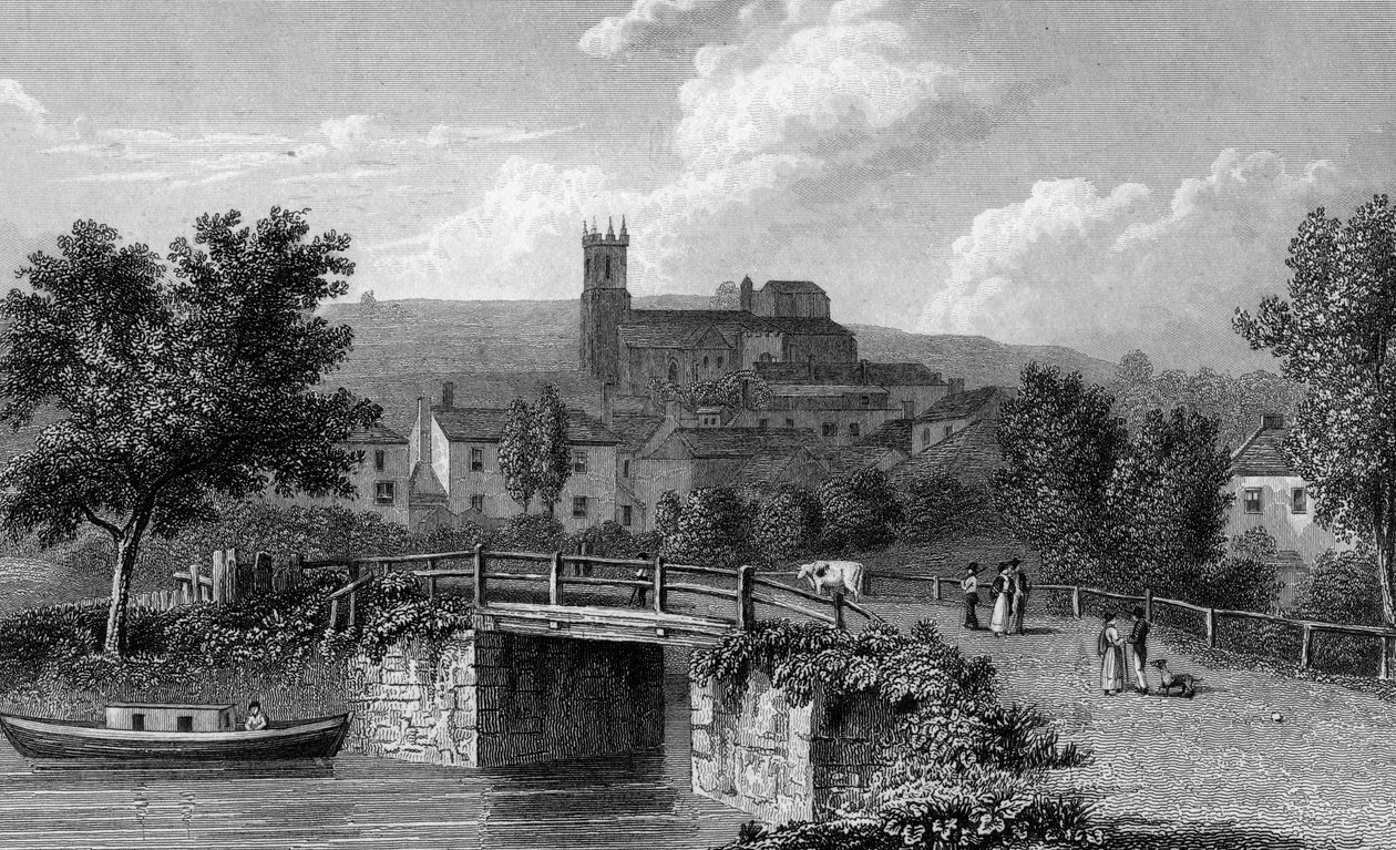Hythe z mostu nad kanałem, grawerowany przez E. Findena, 1829 autorstwa William Westall