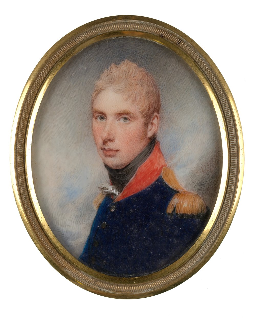 Kapitan (później podpułkownik) William Tyrwhitt-Drake (1785-1848), Royal Horse Guards, maj 1809 (miniatura na kości słoniowej) autorstwa William Wood