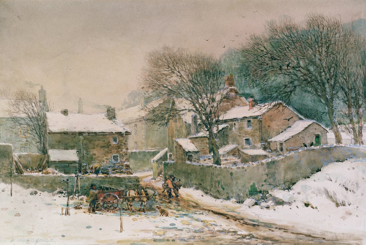 Heysham w zimie autorstwa William Woodhouse