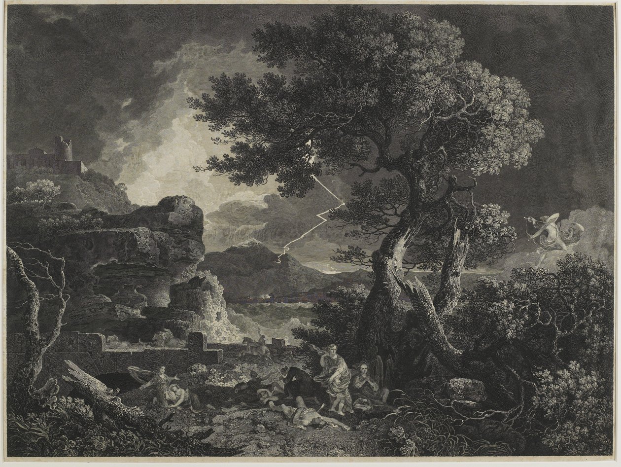 Zagłada dzieci Niobe, 1761 autorstwa William Woollett