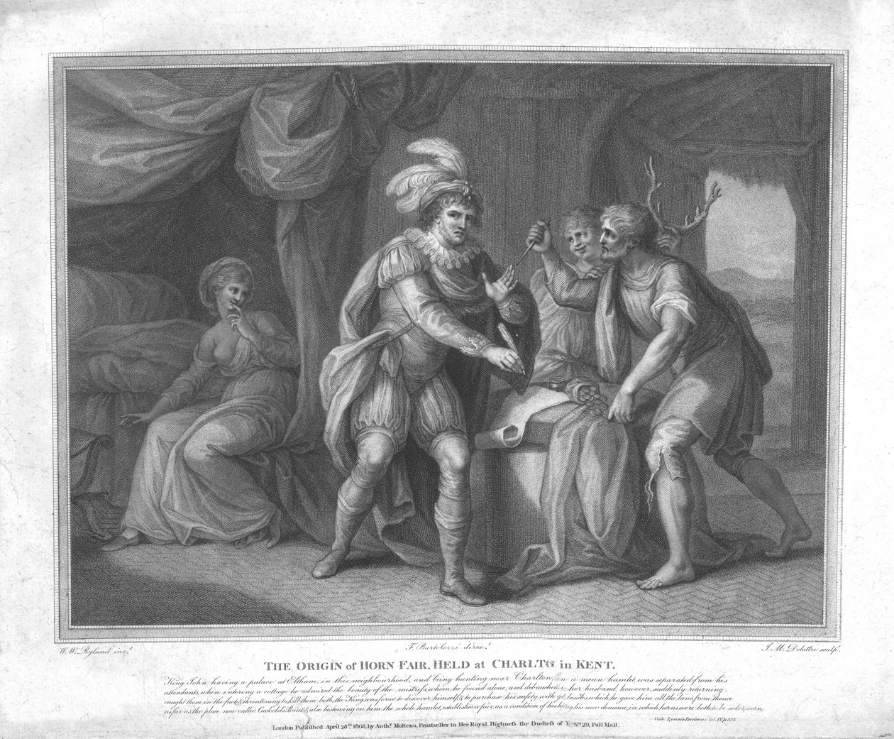 Pochodzenie Jarmarku Horn, który odbył się w Charlton w hrabstwie Kent, ok. 1803 r. autorstwa William Wynne Ryland