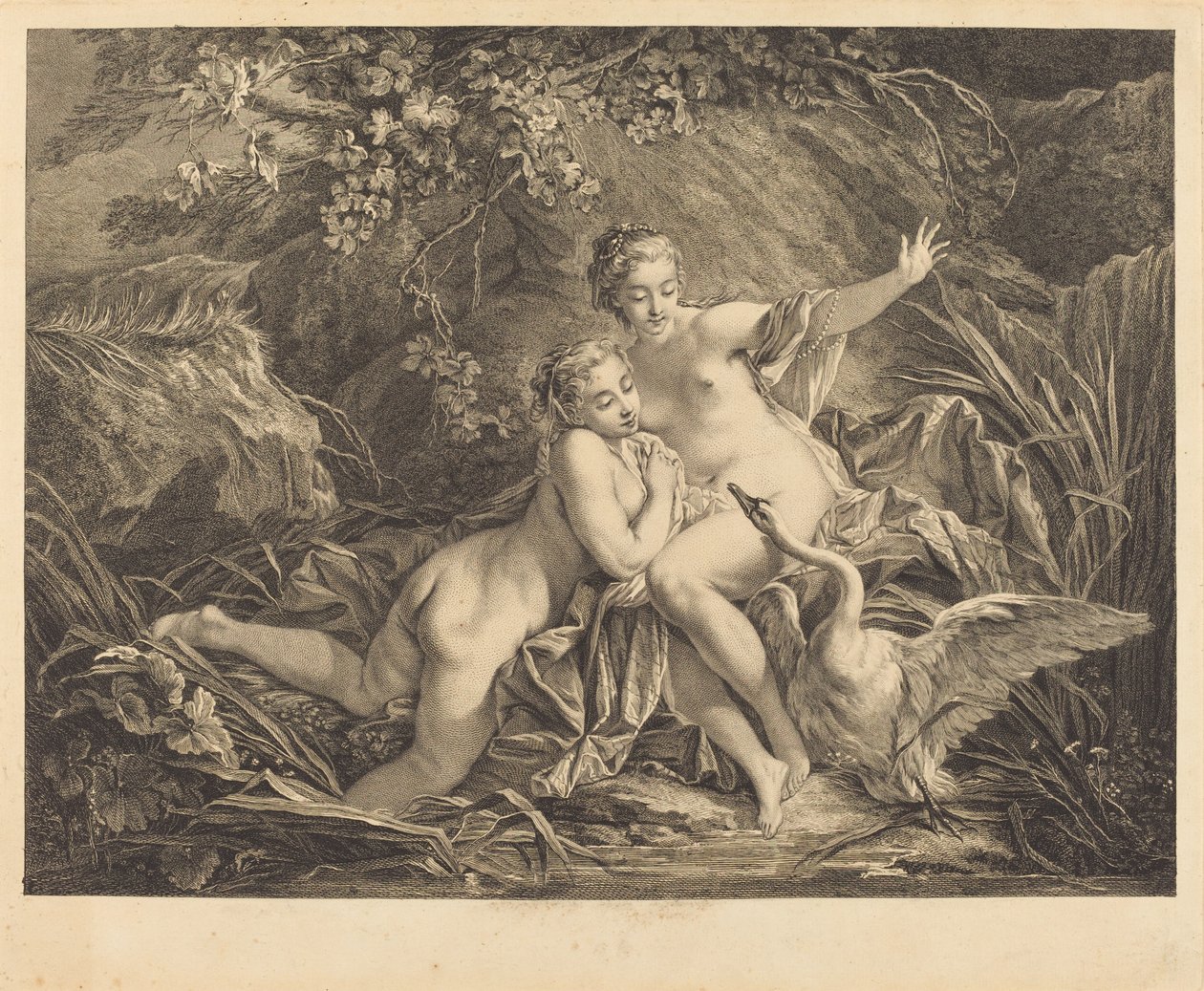 Jowisz i Leda autorstwa William Wynne Ryland after François Boucher