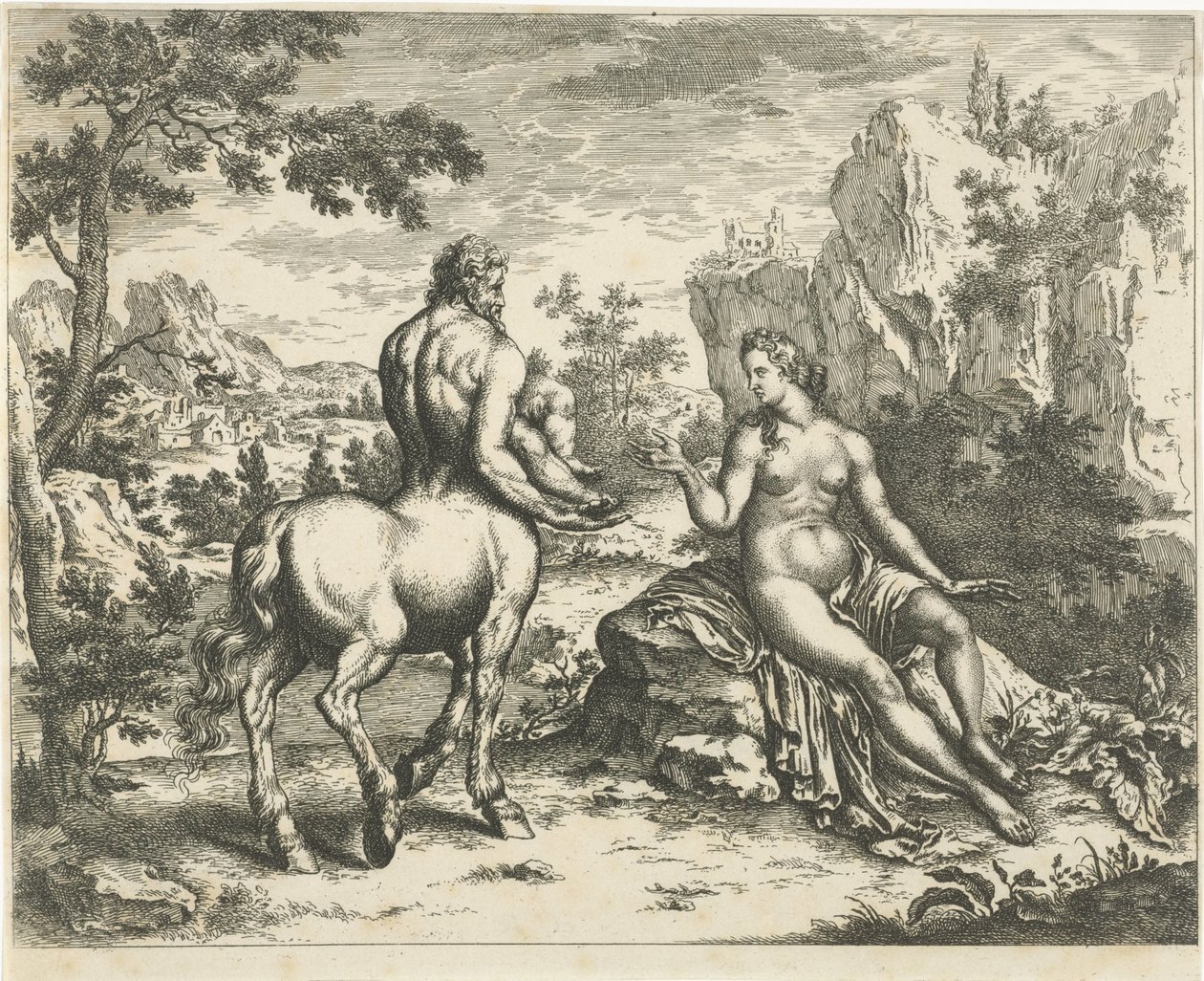 Ocyrhoe przepowiada los Chirona i Asklepiosa autorstwa William Young Ottley