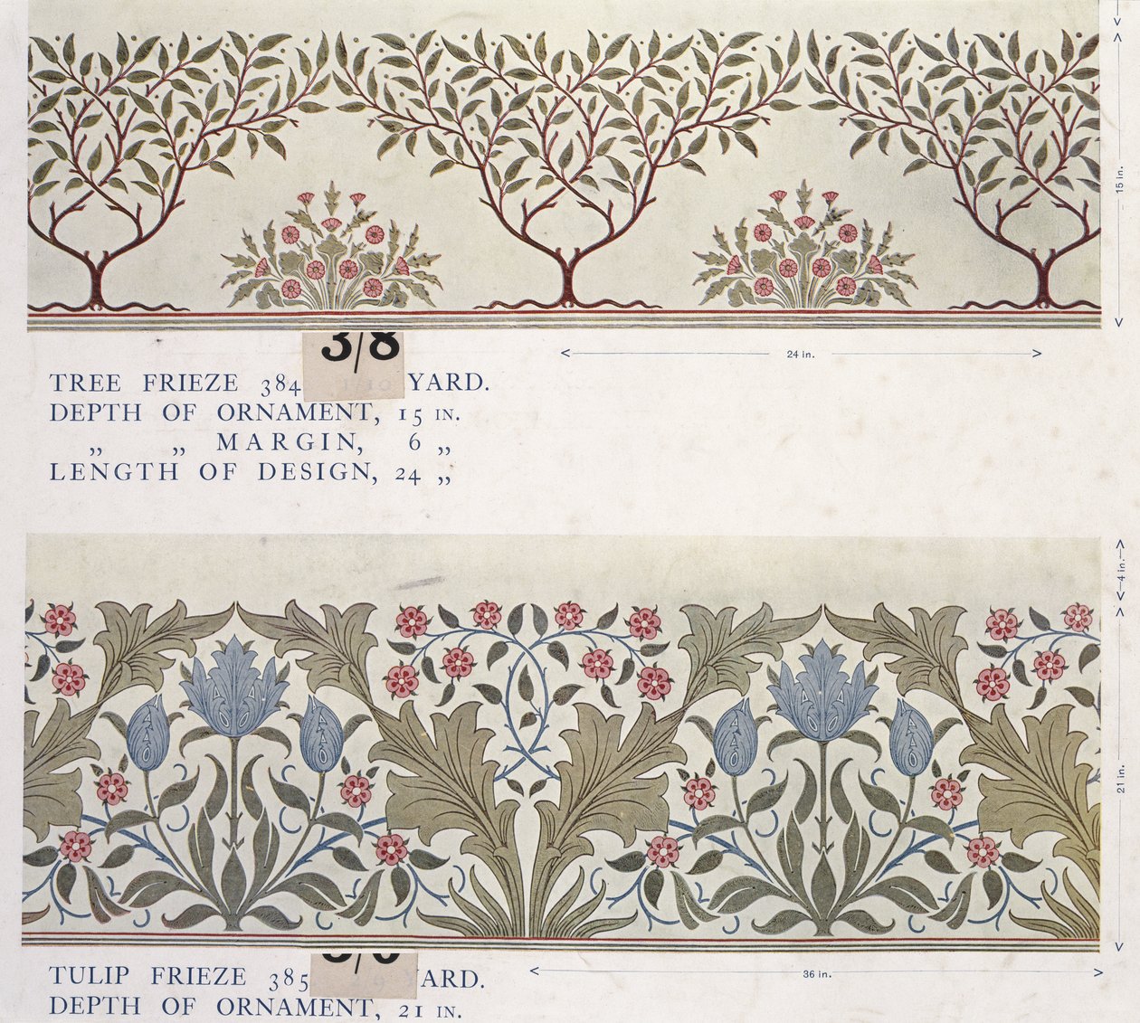 Wzornik tapet, przed 1917 (druk) autorstwa William and Company Morris