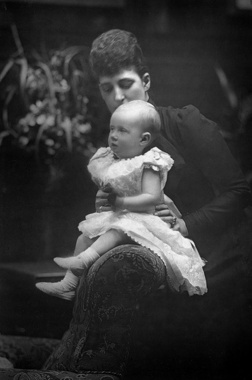 Księżniczka Luiza 1867-1931 z córką Księżniczka Aleksandra 1891-1959, 1893. autorstwa William and Daniel Downey