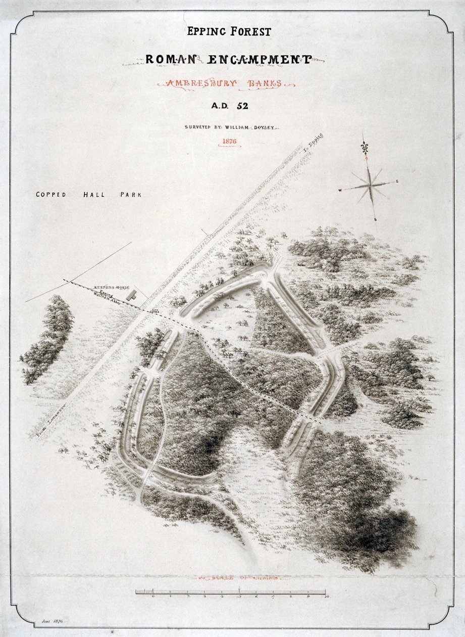 Rzymski obóz w Epping Forest, Essex, 1876 autorstwa William d