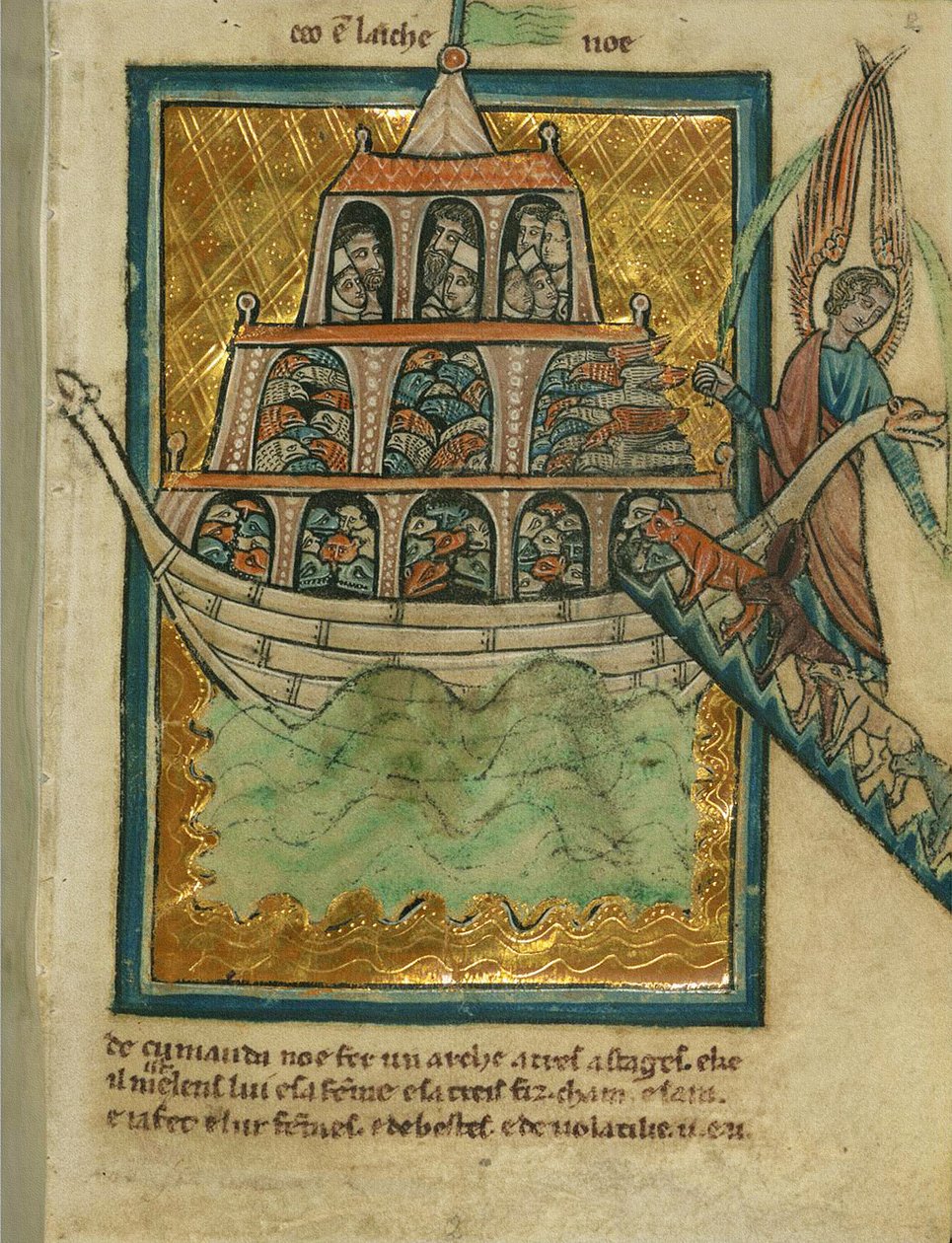 Zwierzęta wchodzą do Arki Noego, ok. 1250 (atrament i farba na pergaminie) autorstwa William de Brailes