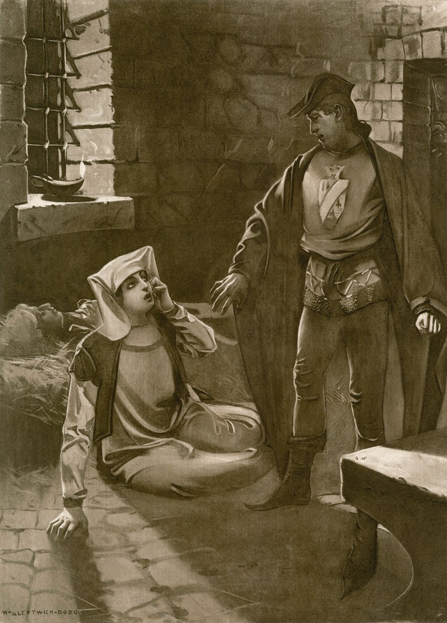 Il Trovatore, akt IV, scena IV (litografia) autorstwa William de Leftwich (after) Dodge
