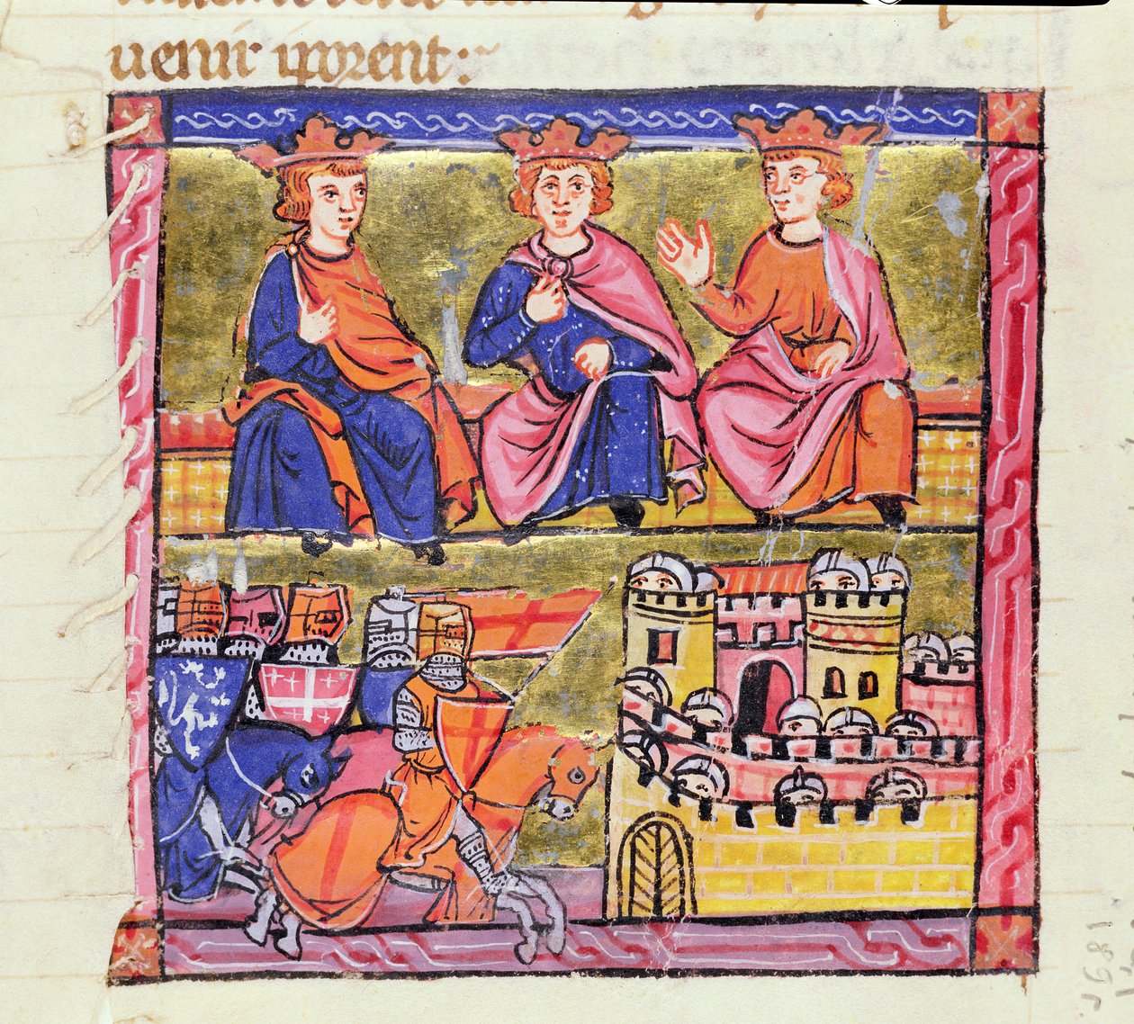 Ms 828 f.189r Rada Akki i oblężenie Damaszku, druga krucjata, z „Histoire d