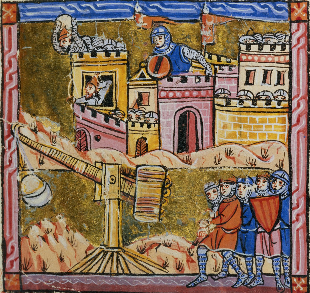 Ms 828 fol.33r Oblężenie Antiochii, z Estoire d