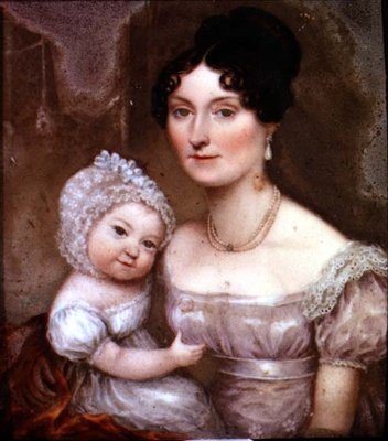 Lady FitzHerbert z jednym z najmłodszych dzieci, ok. 1817 (łupek) autorstwa William the Elder Corden