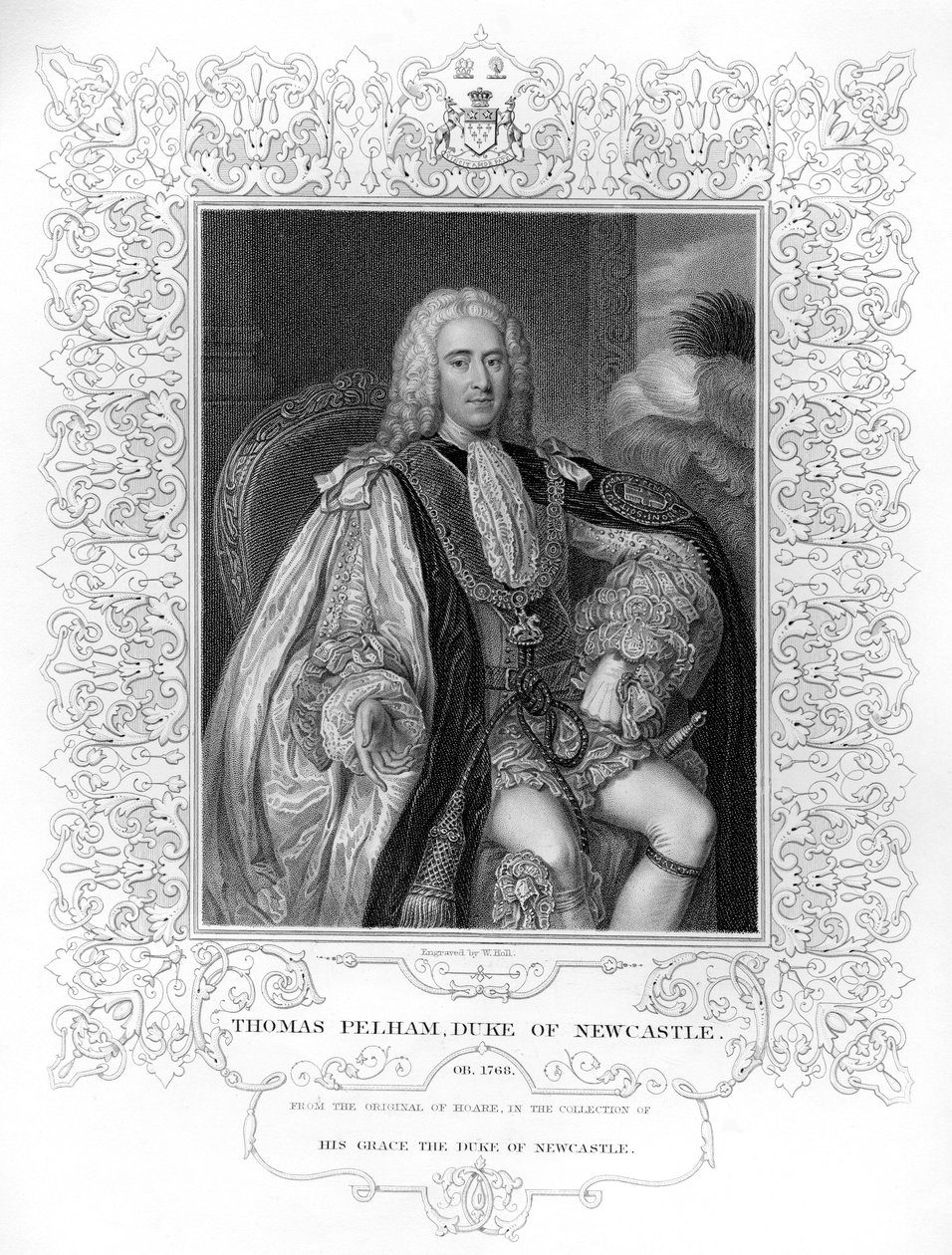 Portret Thomasa Pelhama-Hollesa, 1. księcia Newcastle autorstwa William the Younger Holl