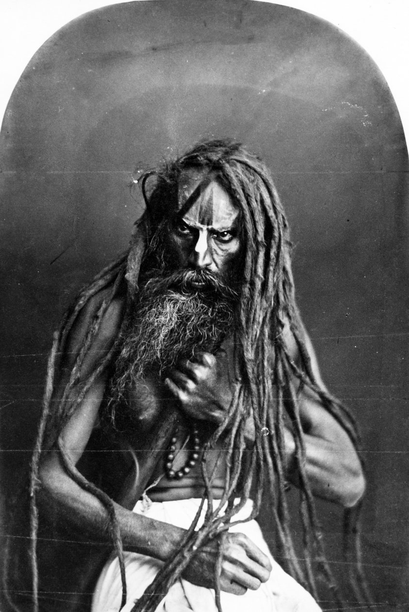 Byraghy, z „Kostiumy i ludzie Indii” c.1860 autorstwa Willoughby Wallace Hooper