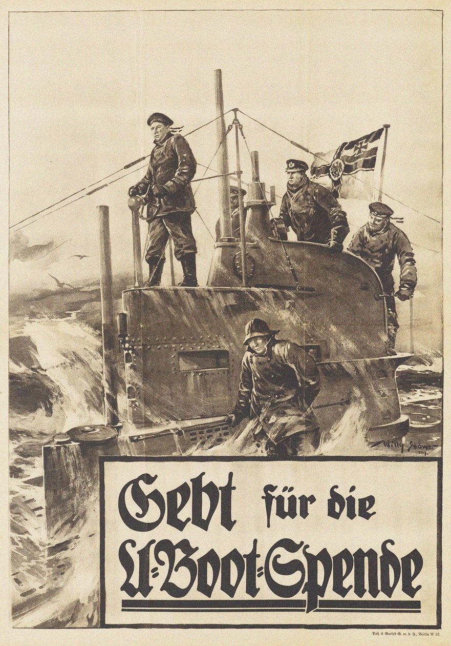 Przekaż darowiznę łodzi podwodnej. Plakat, 1917 autorstwa Willy Stöwer