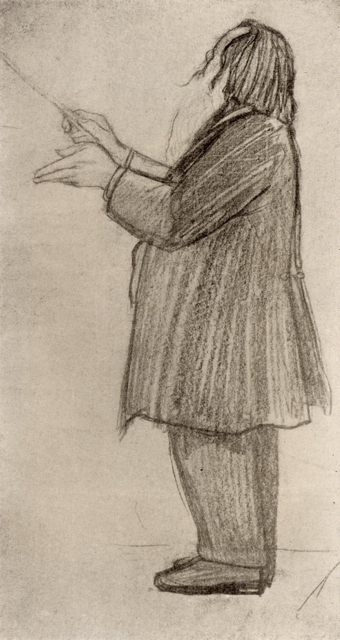 Johannes Brahms (1833-1897) niemiecki kompozytor, dyrygent 9rysunek) autorstwa Willy von Beckerath
