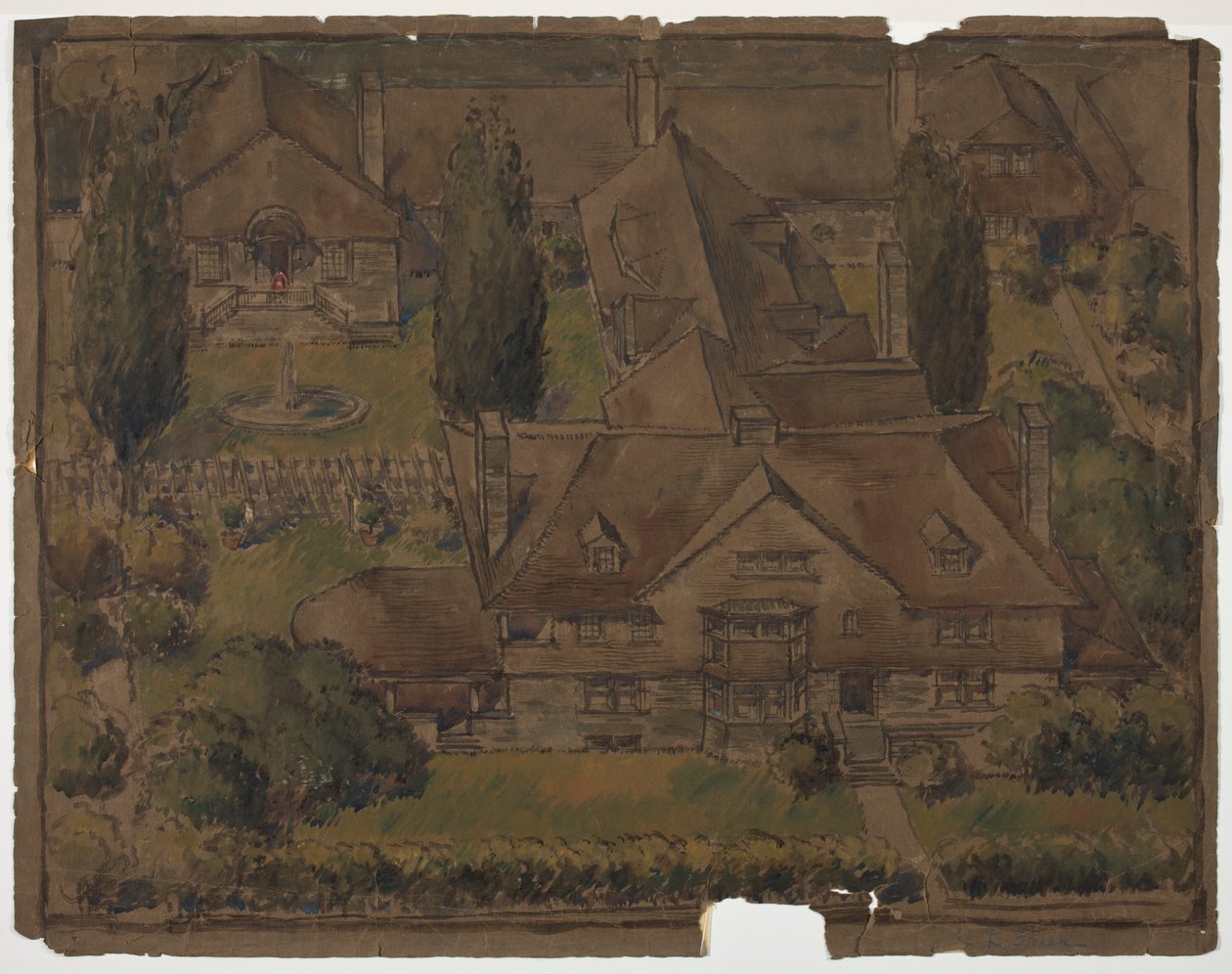 Rezydencja Freera, 1891 (wc na papierze) autorstwa Wilson Eyre