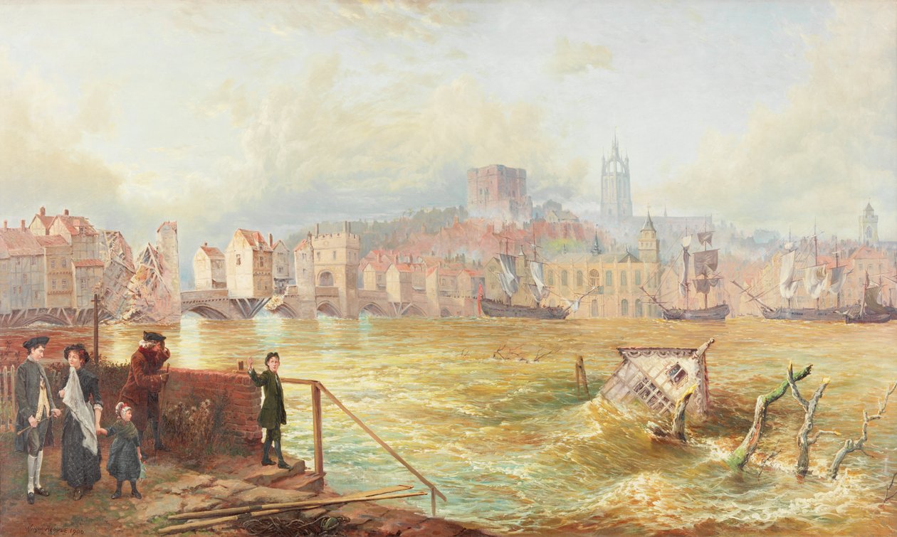 Ostatni ze starego mostu Tyne, 1900 autorstwa Wilson Hepple