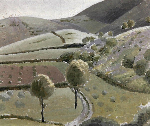 Włoski pejzaż w pobliżu Lago di Piediluco, ok.1920-23 (olej na płótnie) autorstwa Winifred Knights