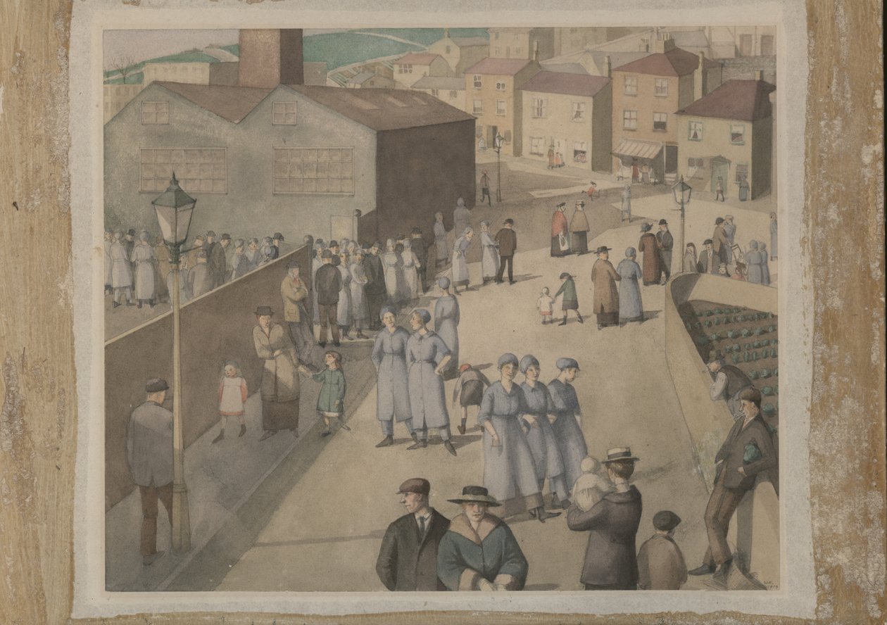 Wyjście z zakładów zbrojeniowych autorstwa Winifred Knights