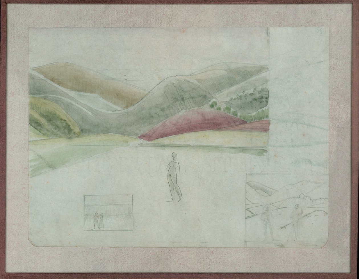 Studium dla Santissima Trinita, ok. 1924 (ołówek i akwarela na papierze) autorstwa Winifred Knights