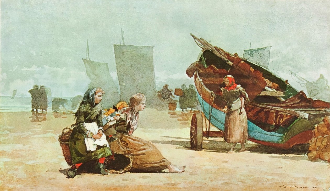 Scena na plaży, cullercoat autorstwa Winslow Homer