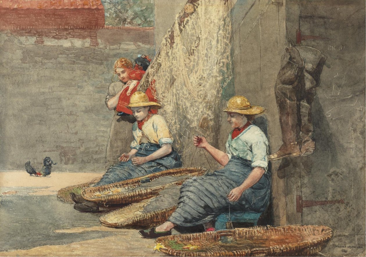 Sprzęt do zwijania Fishergirls autorstwa Winslow Homer