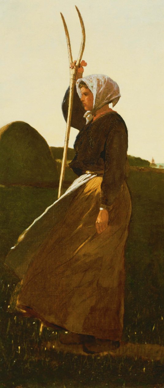 Dziewczyna z widłami autorstwa Winslow Homer