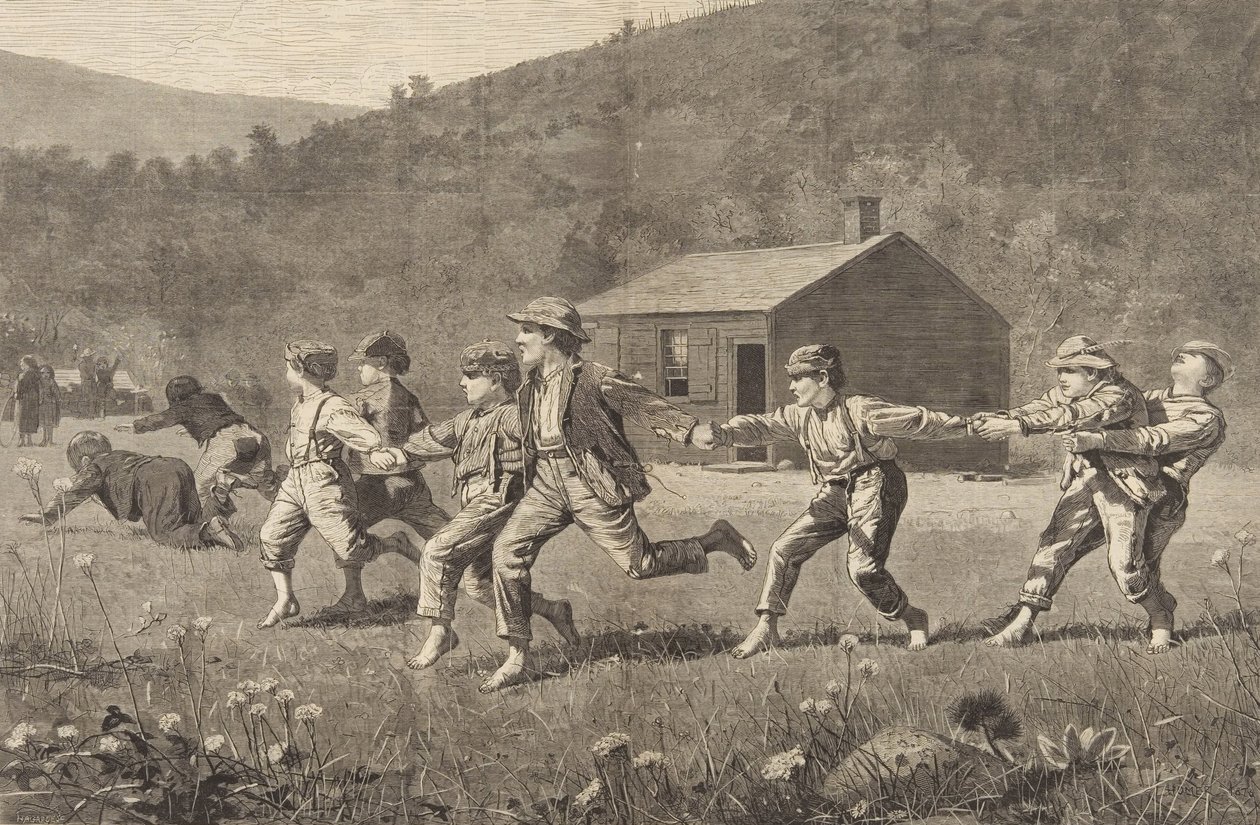 Snap the Whip, z Harpers Weekly, 20 września 1873, s. 245-25 autorstwa Winslow Homer