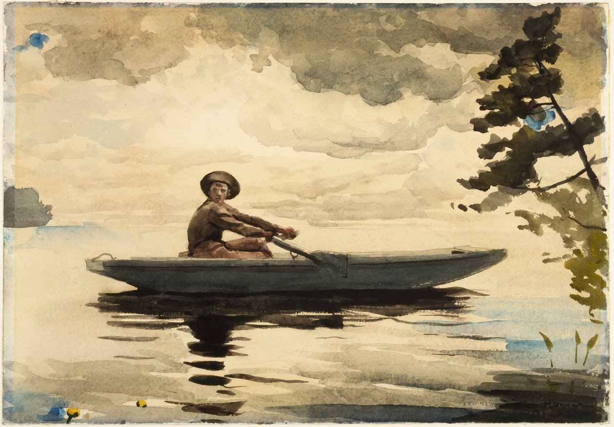Przewoźnik, 1891 (wc z ołówkiem na papierze) autorstwa Winslow Homer