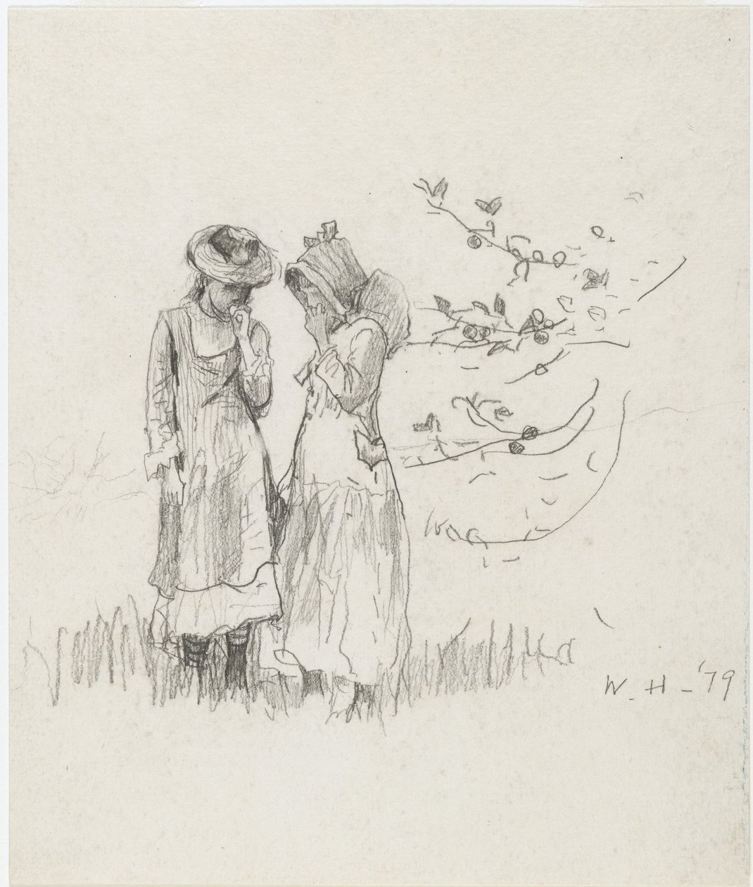 Dwie dziewczyny w polu autorstwa Winslow Homer