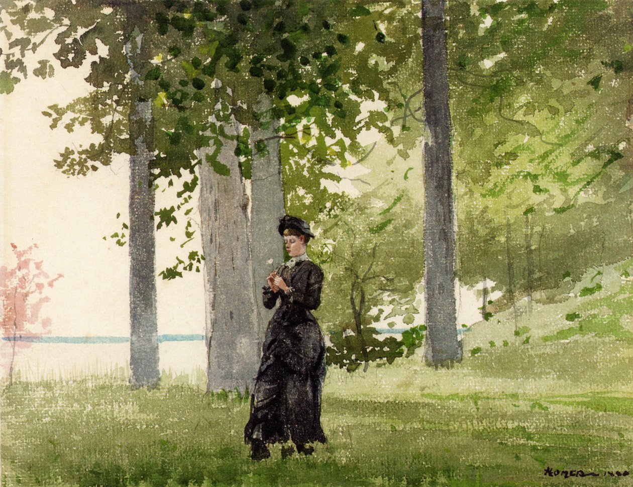Kobieta z kwiatem autorstwa Winslow Homer