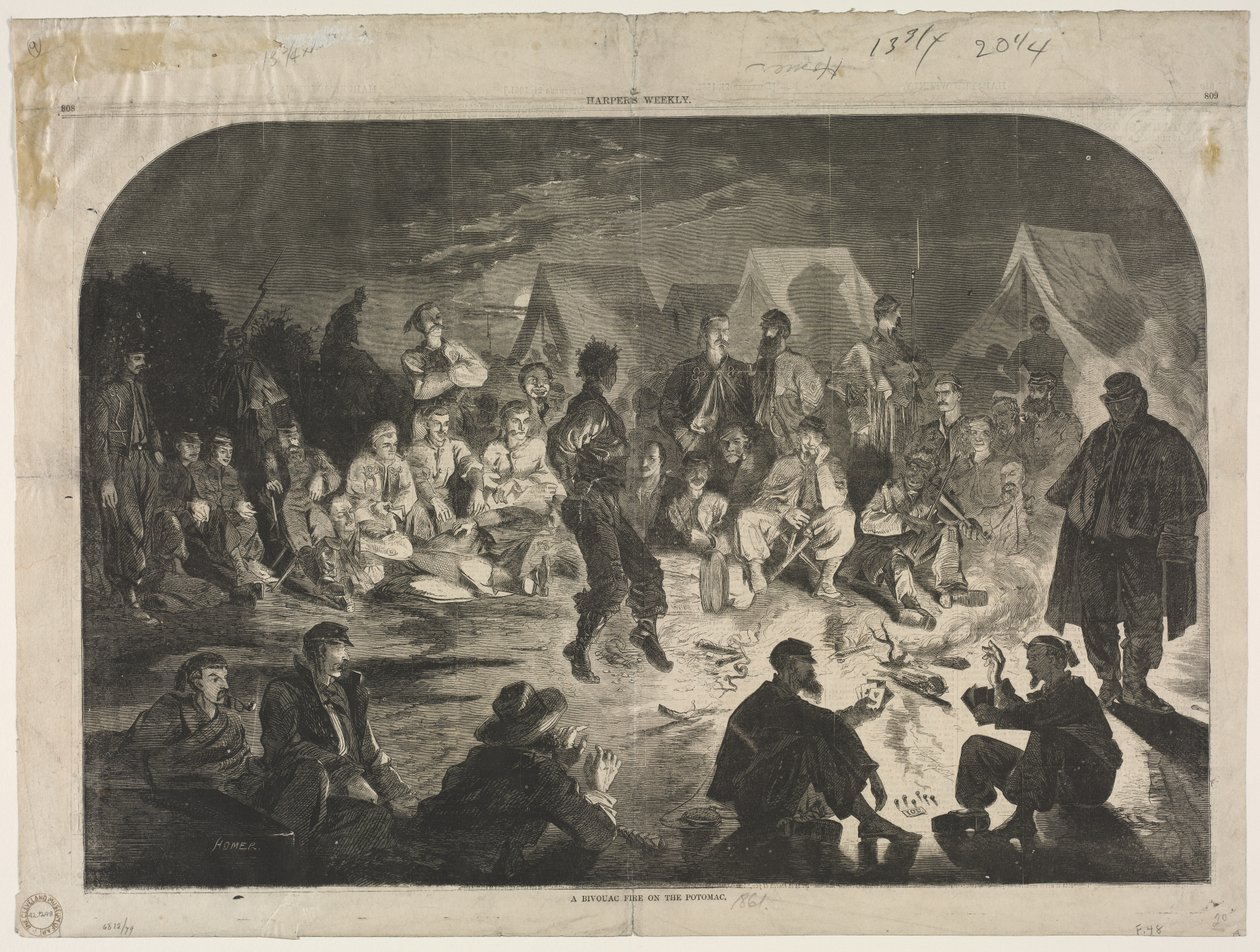 Biwak grzywny na Potomac, 1861. autorstwa Winslow Homer