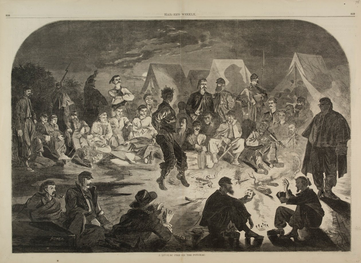 A Bivouac Fire on the Potomac, z Harper