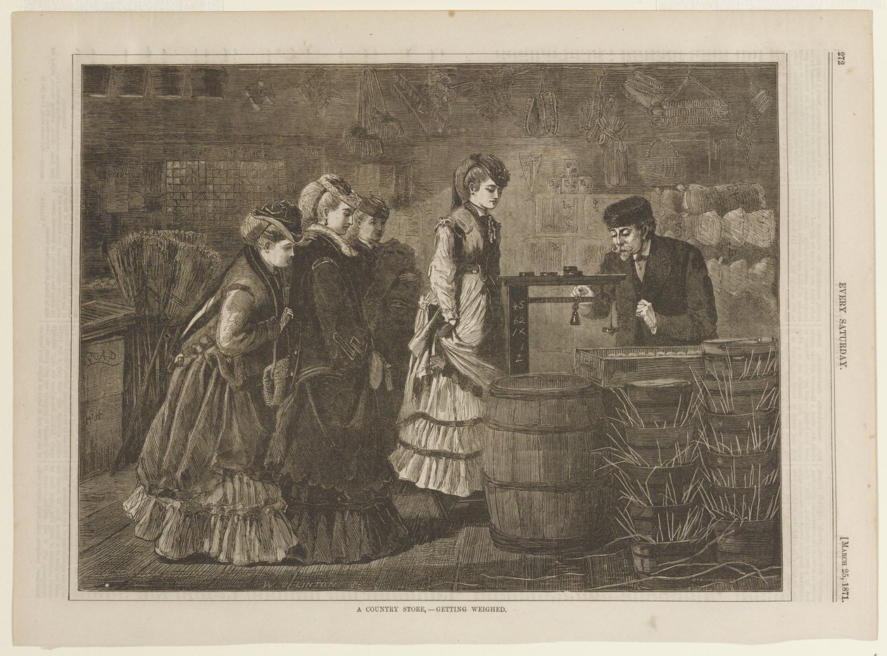 Wiejski sklep - Ważenie autorstwa Winslow Homer