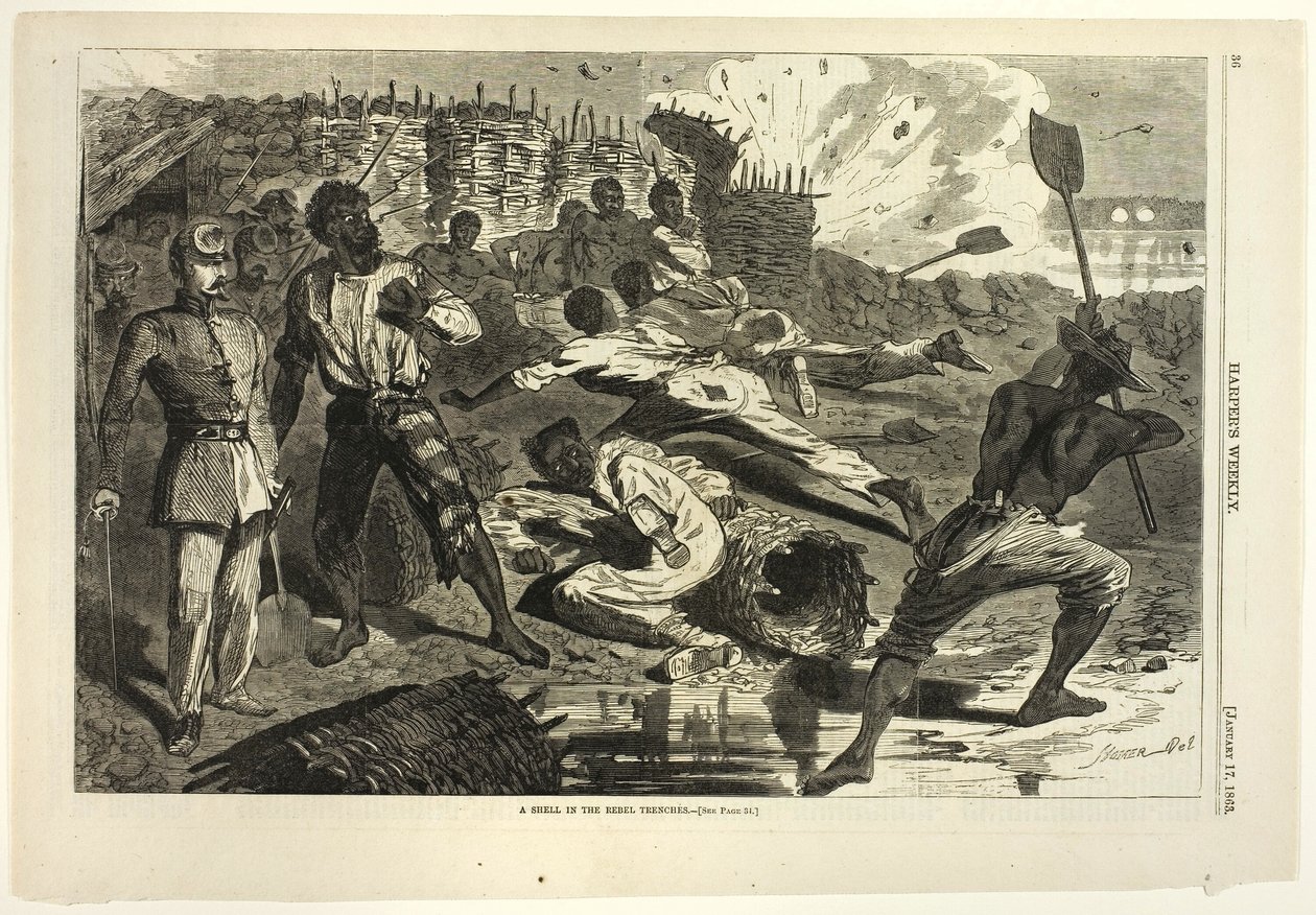 Pocisk w okopach rebeliantów autorstwa Winslow Homer