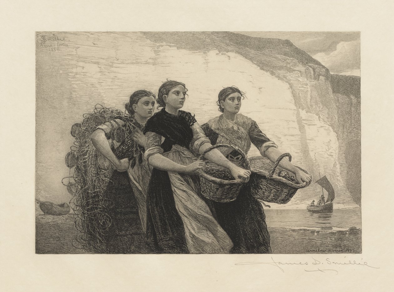 Głos z klifów, grawerowany przez Jamesa Davida Smillie autorstwa Winslow Homer