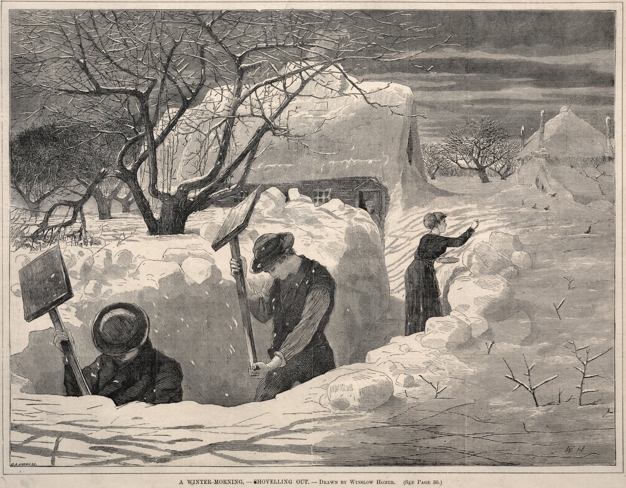 Zimowy poranek – odśnieżanie autorstwa Winslow Homer