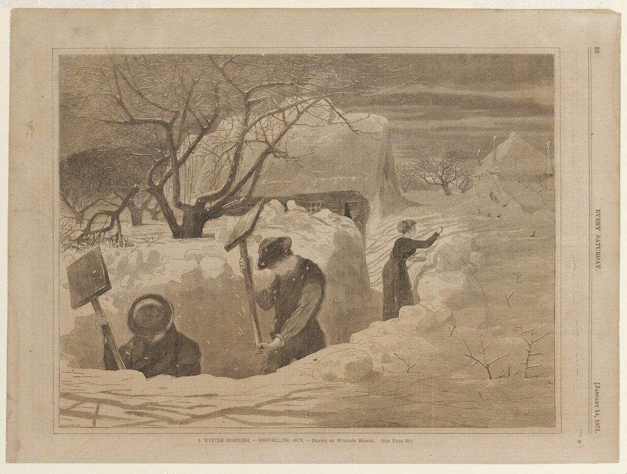 Zimowy poranek spędzony na odśnieżaniu autorstwa Winslow Homer